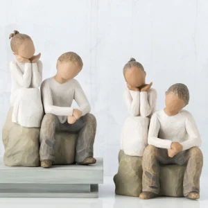 Willow Tree Children | Brother And Sister (Darker Skin Tone And Hair Color)